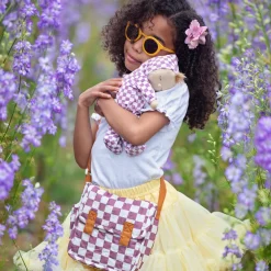 Olli Ella Carrie Convertible Changing Set - Plum Check New