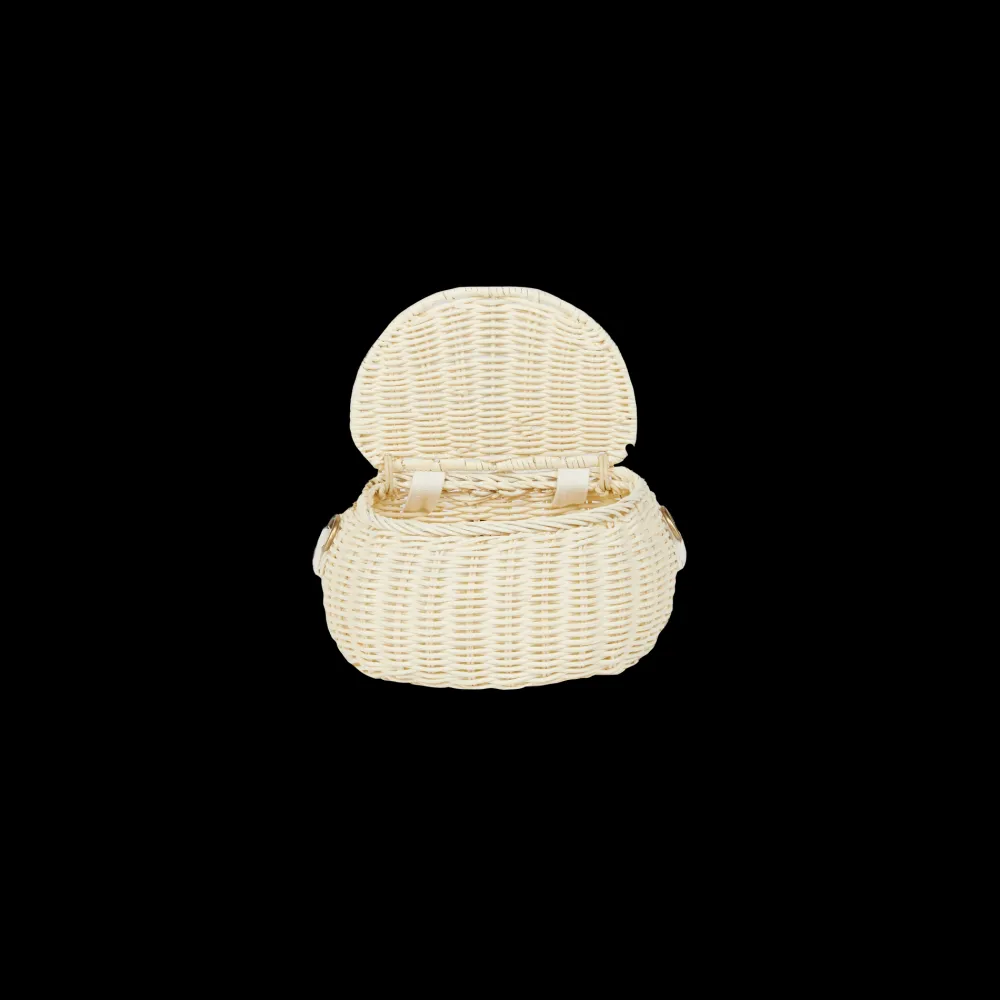 Olli Ella Mini Chari Rattan Bag - Chalk New