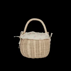 Olli Ella Rattan Berry Basket with Lining - Pansy Best