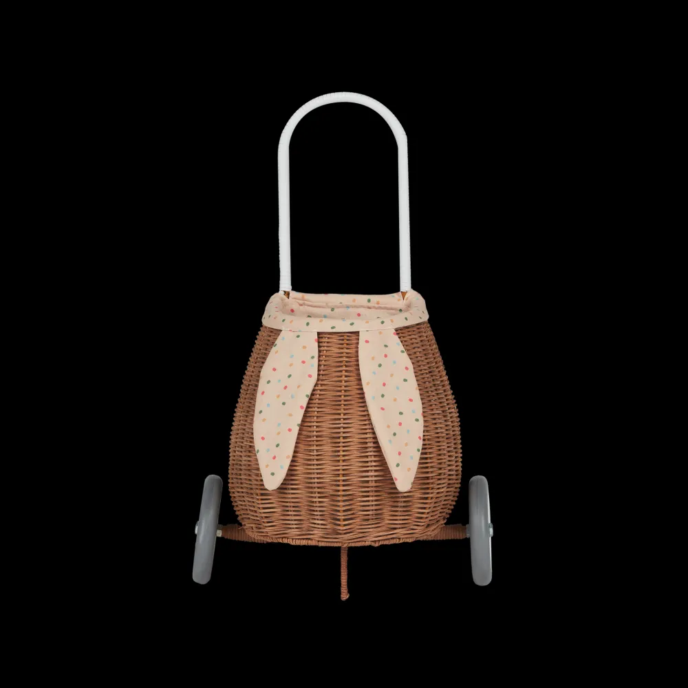 Olli Ella Rattan Bunny Luggy with Lining - Gumdrop Clearance