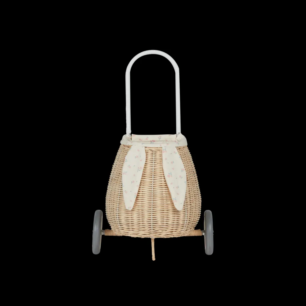 Olli Ella Rattan Bunny Luggy with Lining - Pansy Outlet