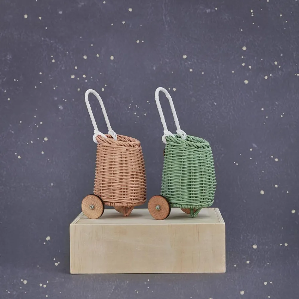 Olli Ella Rattan Doll Luggy - Rose Hot