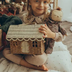 Olli Ella Rattan Gingerbread Casa Clutch Clearance
