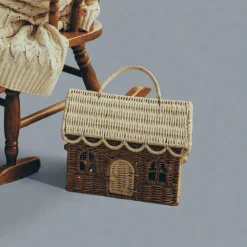 Olli Ella Rattan Gingerbread Casa Clutch Clearance