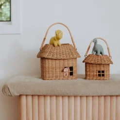 Olli Ella Rattan Hutch Small Basket New