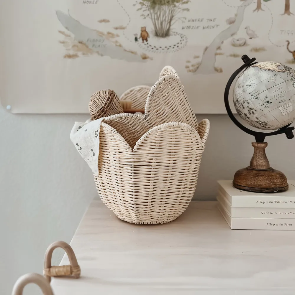 Olli Ella Rattan Lily Basket Set - Buttercream Online