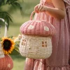 Olli Ella Rattan Mushroom Basket - Musk New