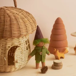 Olli Ella Rattan Mushroom Basket - Natural Sale