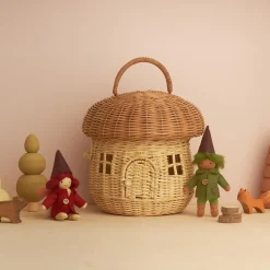 Olli Ella Rattan Mushroom Basket - Natural Sale