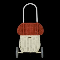 Olli Ella Rattan Mushroom Luggy - Red Clearance