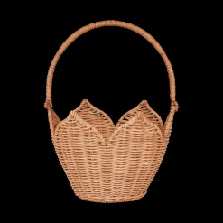 Olli Ella Rattan Poinsettia Carry Basket - Natural Online