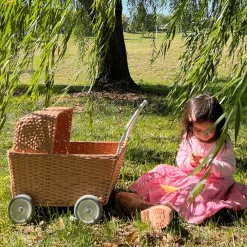 Olli Ella Rattan Strolley - Seashell Pink Best