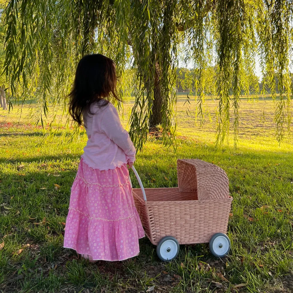 Olli Ella Rattan Strolley - Seashell Pink Best