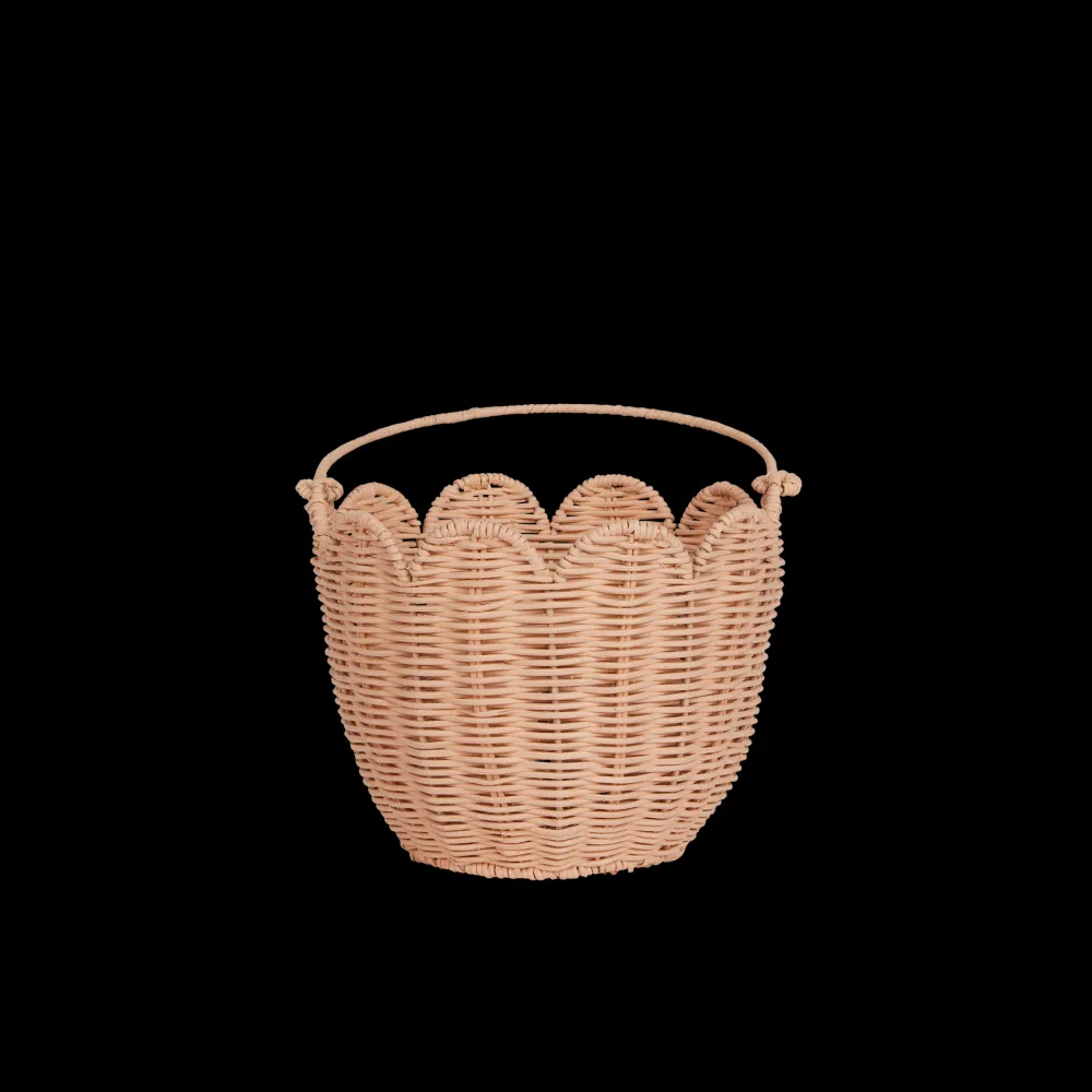 Olli Ella Rattan Tulip Carry Basket - Seashell Pink Online