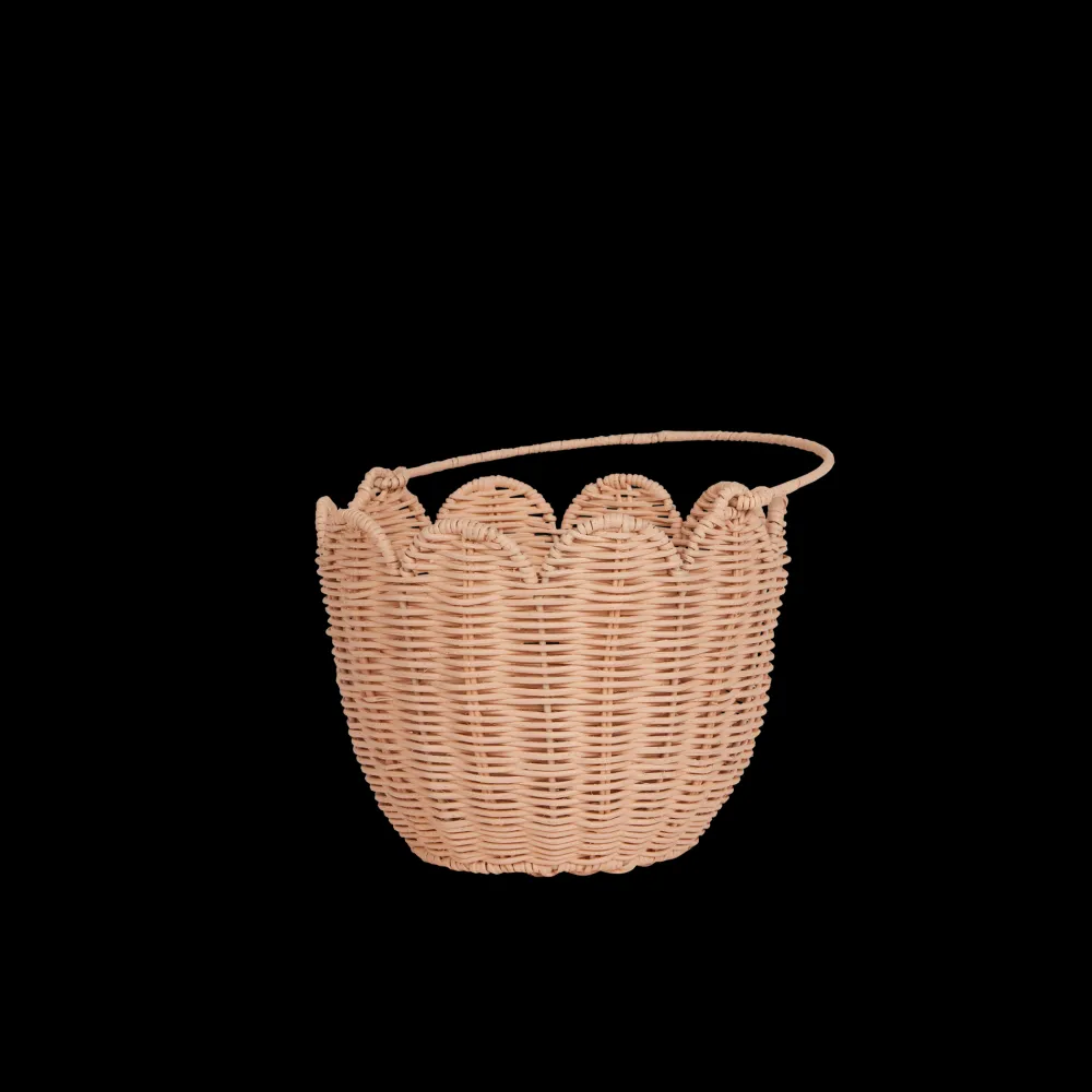Olli Ella Rattan Tulip Carry Basket - Seashell Pink Online