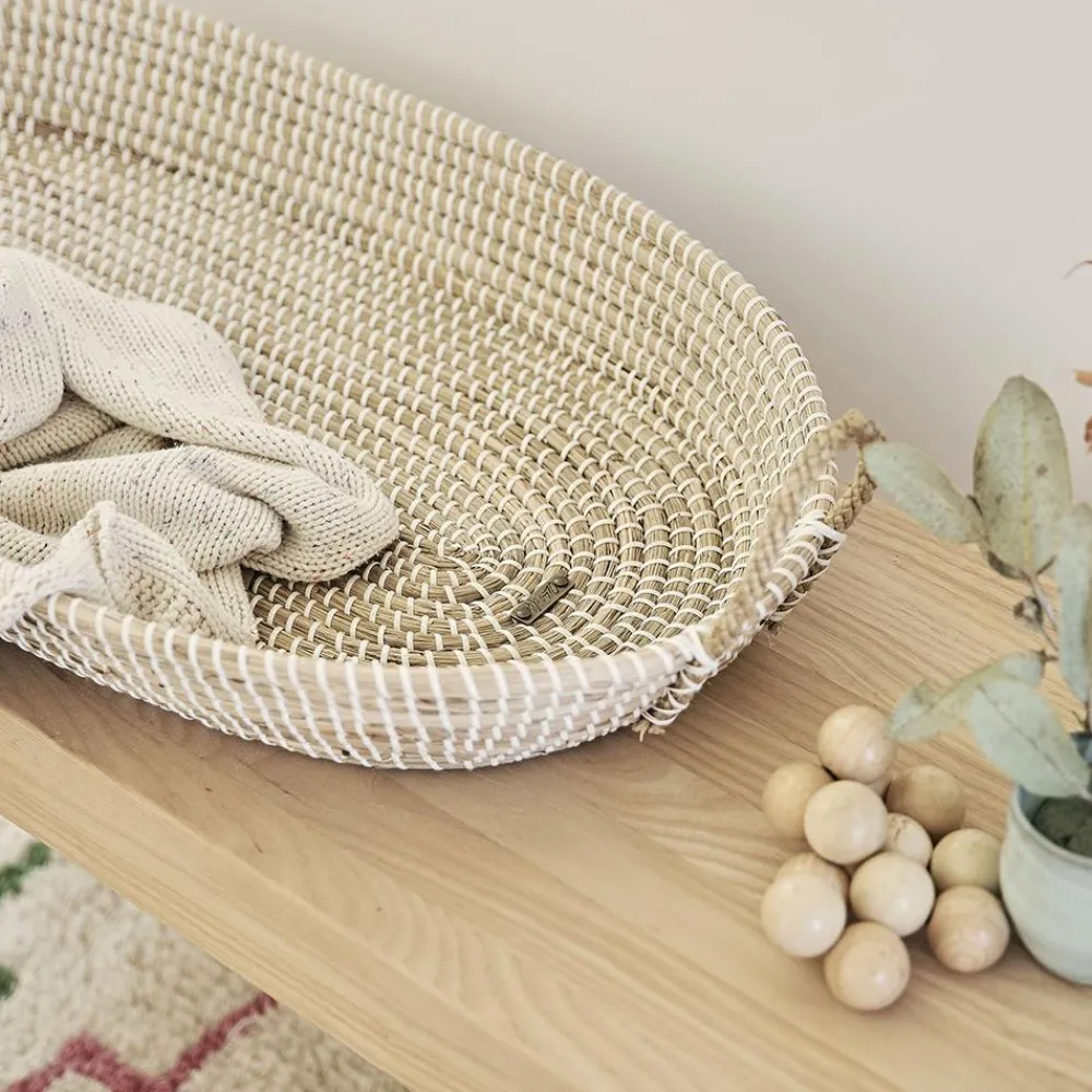 Olli Ella Reva Seagrass Changing Basket - Natural Online
