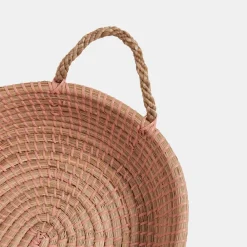 Olli Ella Reva Seagrass Changing Basket - Rose Hot