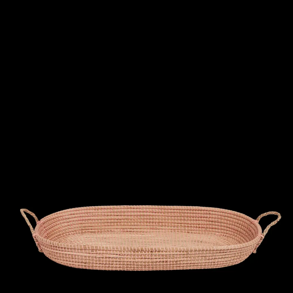 Olli Ella Reva Seagrass Changing Basket - Rose Hot