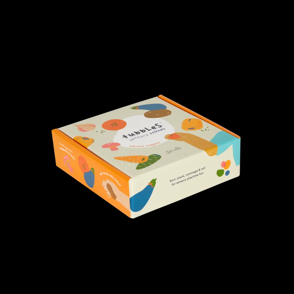 Olli Ella Tubbles - Sensory Stones - Vibrant Veggies New