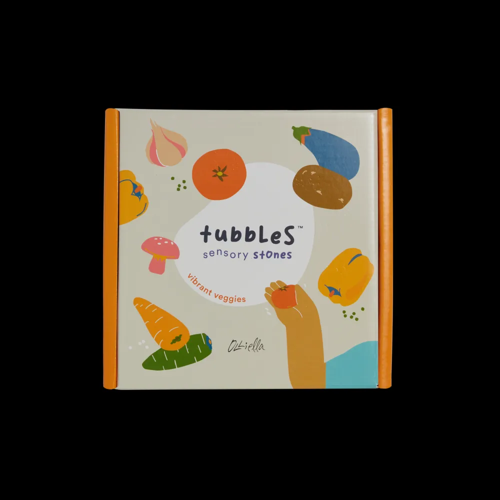 Olli Ella Tubbles - Sensory Stones - Vibrant Veggies New