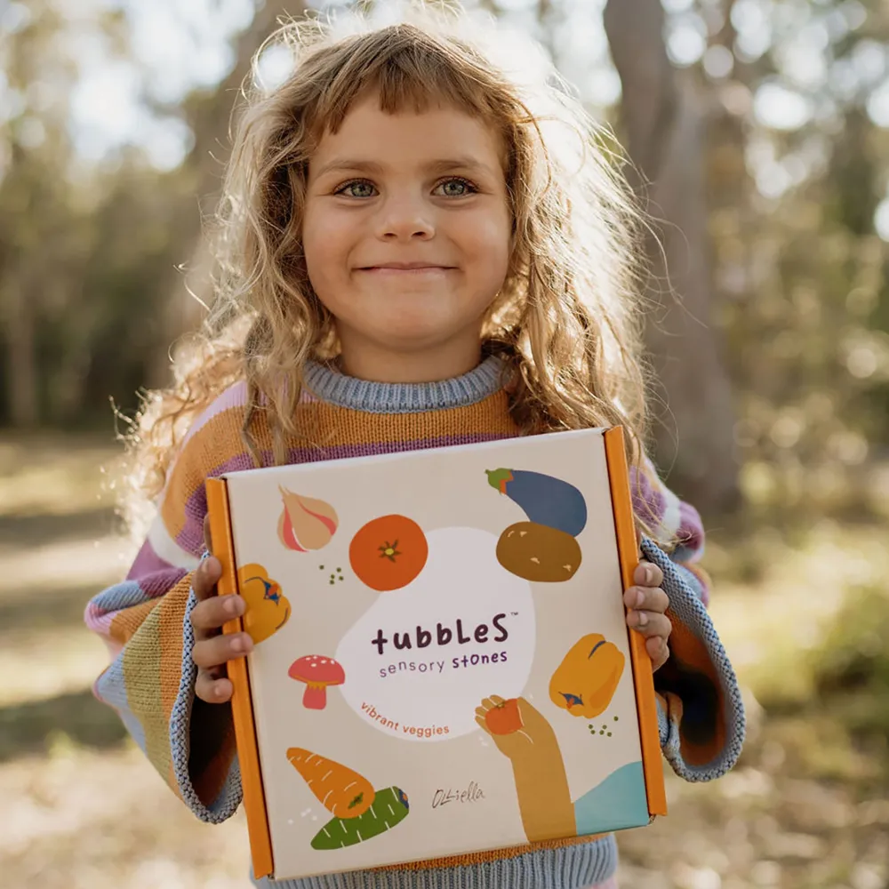 Olli Ella Tubbles - Sensory Stones - Vibrant Veggies New